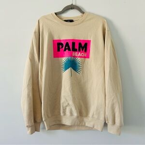 Alla Berman Palm Beach Boyfriend Sweatshirt Tan S